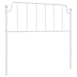 Metal Headboard White 107 cm King Single - Front View