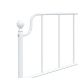 Metal Headboard White 107 cm King Single - 45-Degree Angle