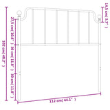 Metal Headboard White 107 cm King Single - Rear View