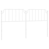 Metal Headboard White 183 cm King - Front View