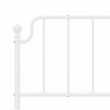 Metal Headboard White 183 cm King - Rear View