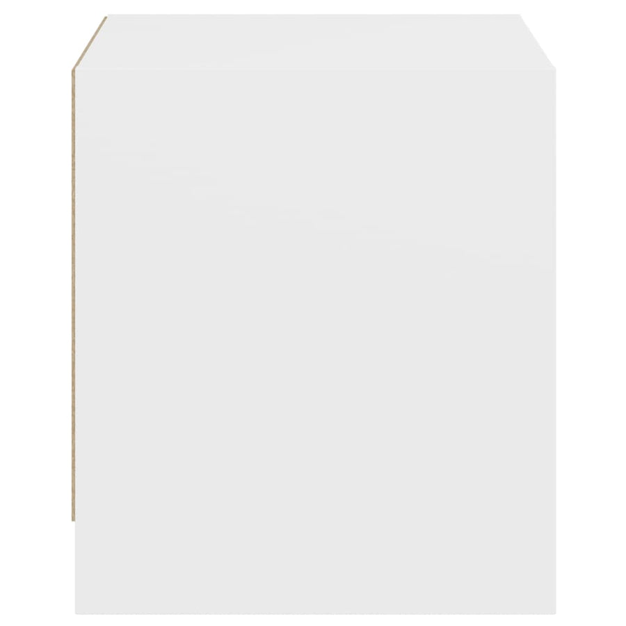 Bedside Cabinet with Glass Door White 35x37x42 cm