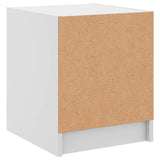 Bedside Cabinet with Glass Door White 35x37x42 cm