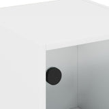 Bedside Cabinet with Glass Door White 35x37x42 cm - Extra Image