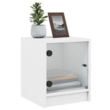 Bedside Cabinets with Glass Doors 2 pcs White 35x37x42 cm - Top-Down View