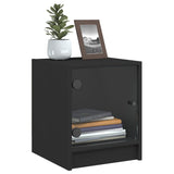 Bedside Cabinets with Glass Doors 2 pcs Black 35x37x42 cm - Top-Down View