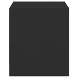 Bedside Cabinets with Glass Doors 2 pcs Black 35x37x42 cm - Low Angle
