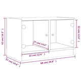 TV Cabinet with Glass Doors White 68x37x42 cm - Extra Image