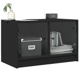 TV Cabinet with Glass Doors Black 68x37x42 cm - Top-Down View
