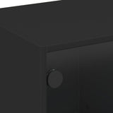 TV Cabinet with Glass Doors Black 68x37x42 cm - Extra Image