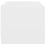 Coffee Table with Glass Doors White 68x50x42 cm