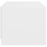 Coffee Table with Glass Doors White 68x50x42 cm - Close-Up Angle