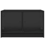 Coffee Table with Glass Doors Black 68x50x42 cm