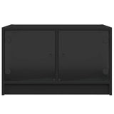 Coffee Table with Glass Doors Black 68x50x42 cm - Rear View