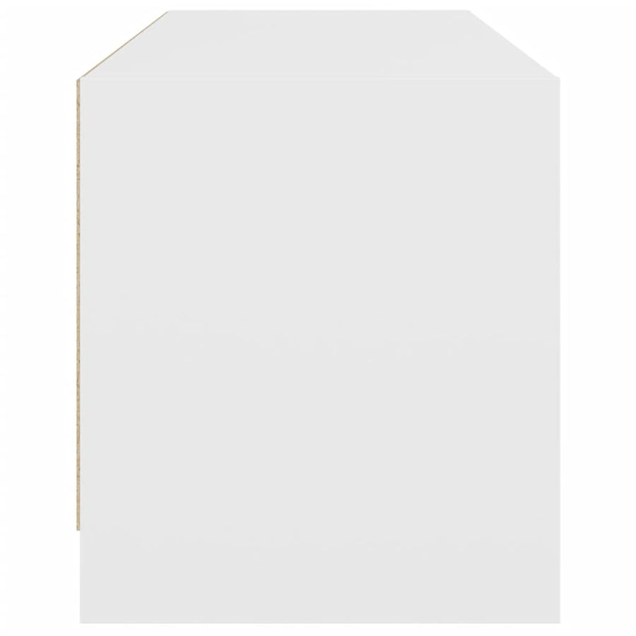 TV Cabinet with Glass Doors White 102x37x42 cm