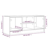 TV Cabinet with Glass Doors White 102x37x42 cm