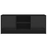 TV Cabinet with Glass Doors Black 102x37x42 cm - Rear View