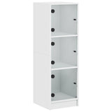 Highboard with Glass Doors White 35x37x109 cm - Front View