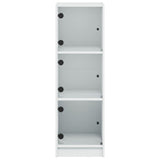 Highboard with Glass Doors White 35x37x109 cm - Rear View