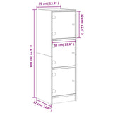 Highboard with Glass Doors White 35x37x109 cm