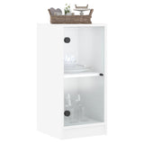Side Cabinet with Glass Doors White 35x37x75.5 cm - Top-Down View