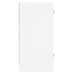 Side Cabinet with Glass Doors White 35x37x75.5 cm
