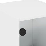 Side Cabinet with Glass Doors White 35x37x75.5 cm - Extra Image