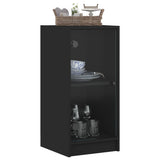 Side Cabinet with Glass Doors Black 35x37x75.5 cm - Top-Down View