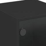Side Cabinet with Glass Doors Black 35x37x75.5 cm - Extra Image
