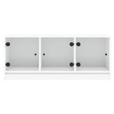 TV Cabinet with Glass Doors White 102x37x42 cm - Rear View