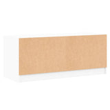 TV Cabinet with Glass Doors White 102x37x42 cm - Low Angle