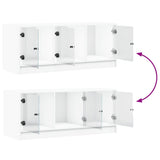 TV Cabinet with Glass Doors White 102x37x42 cm - Extra Image