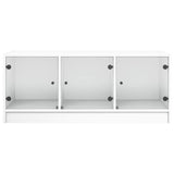 Coffee Table with Glass Doors White 102x50x42 cm