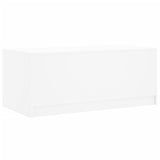 Coffee Table with Glass Doors White 102x50x42 cm - Low Angle