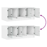 Coffee Table with Glass Doors White 102x50x42 cm - Extra Image