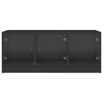 Coffee Table with Glass Doors Black 102x50x42 cm