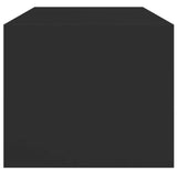 Coffee Table with Glass Doors Black 102x50x42 cm - Close-Up Angle