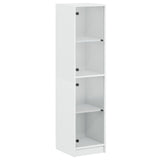 Highboard with Glass Doors White 35x37x142 cm - Front View