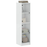 Highboard with Glass Doors White 35x37x142 cm - Top-Down View