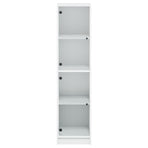 Highboard with Glass Doors White 35x37x142 cm