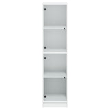 Highboard with Glass Doors White 35x37x142 cm - Rear View