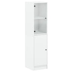 Highboard with Glass Door White 35x37x142 cm