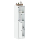 Highboard with Glass Door White 35x37x142 cm
