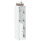 Highboard with Glass Door White 35x37x142 cm - 45-Degree Angle