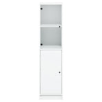 Highboard with Glass Door White 35x37x142 cm