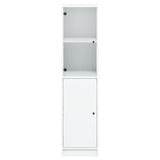 Highboard with Glass Door White 35x37x142 cm - Rear View