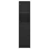 Highboard with Glass Door Black 35x37x142 cm