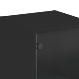 Highboard with Glass Door Black 35x37x142 cm - Extra Image