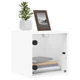 Bedside Cabinets with Glass Doors 2 pcs White 35x37x35 cm - Top-Down View