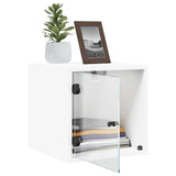 Bedside Cabinets with Glass Doors 2 pcs White 35x37x35 cm - 45-Degree Angle